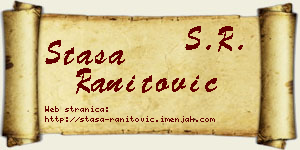 Staša Ranitović vizit kartica